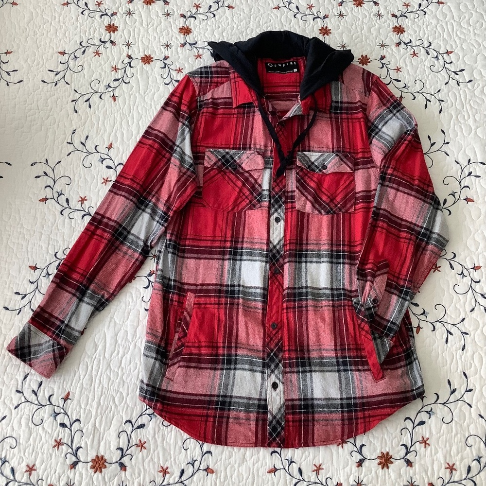 Empyre Hooded Button Front Flannel